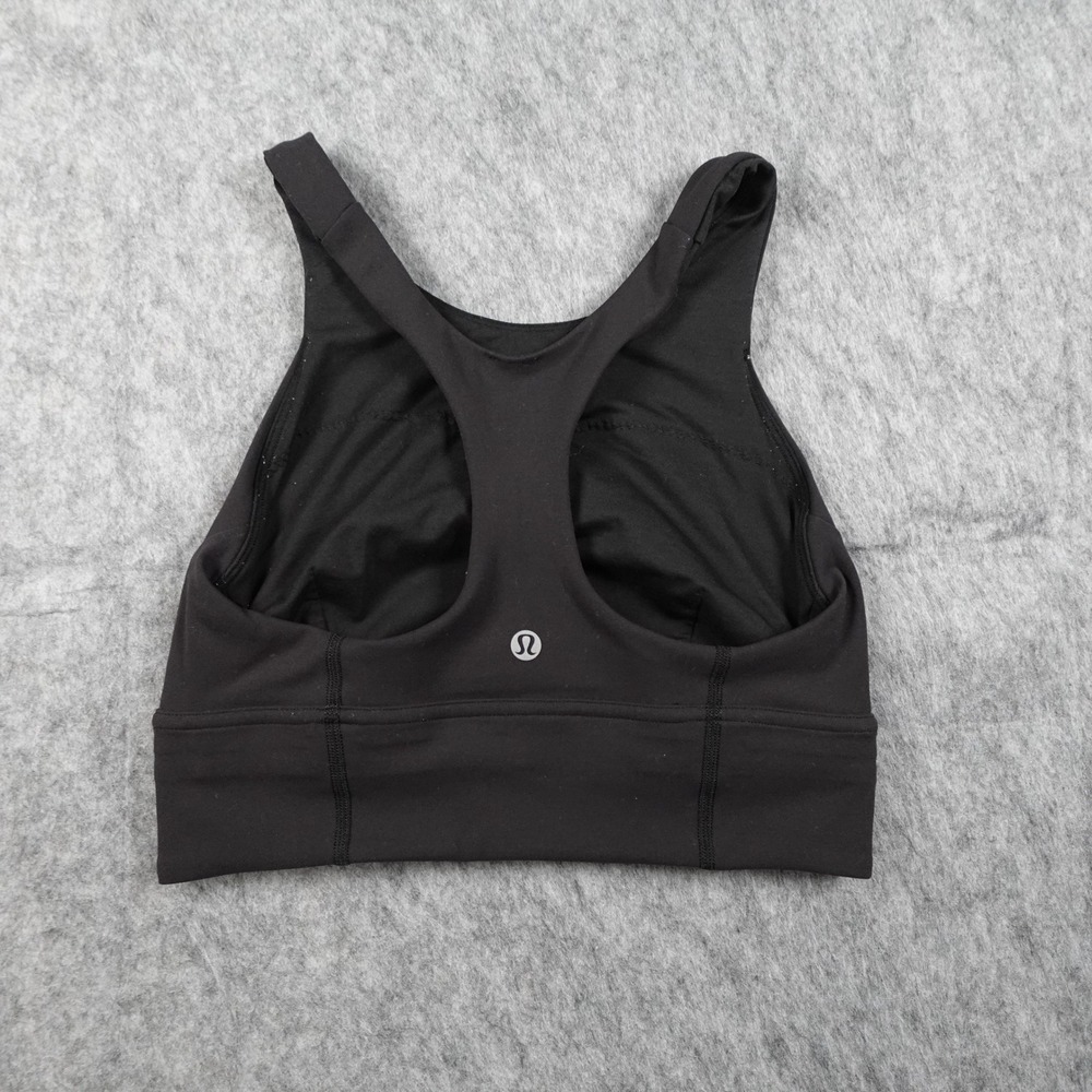 Lululemon Bra Womens 6 Black Wunder Train Long Line Medium C/D Racerback Running - Picture 3 of 6